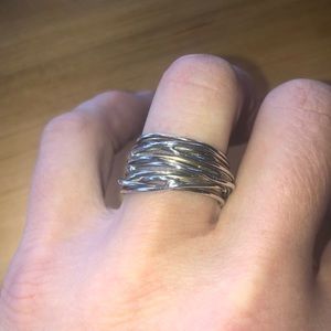 Silver woven ring